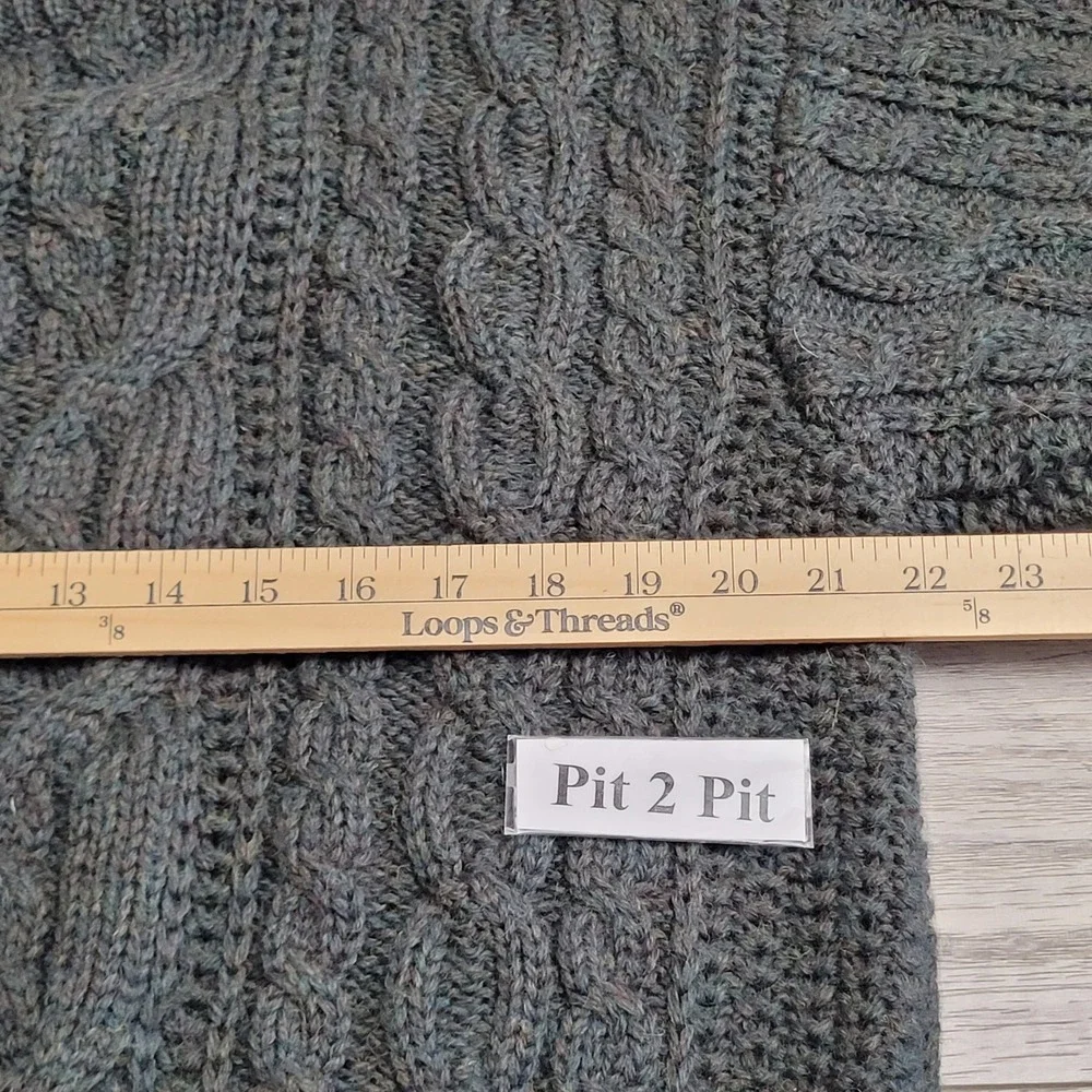 🐑VTG Bonner of Ireland Wool Sweater Mens L Heavy Aran Cable Fisherman Ireland